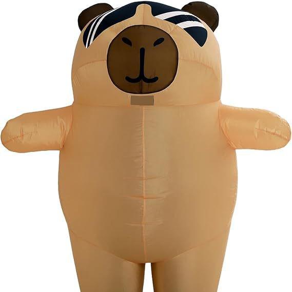 

Inflatable Capybara Suit - Halloween Funny Cartoon Costume Set Adult Size 150CM-190CM брудно-білий