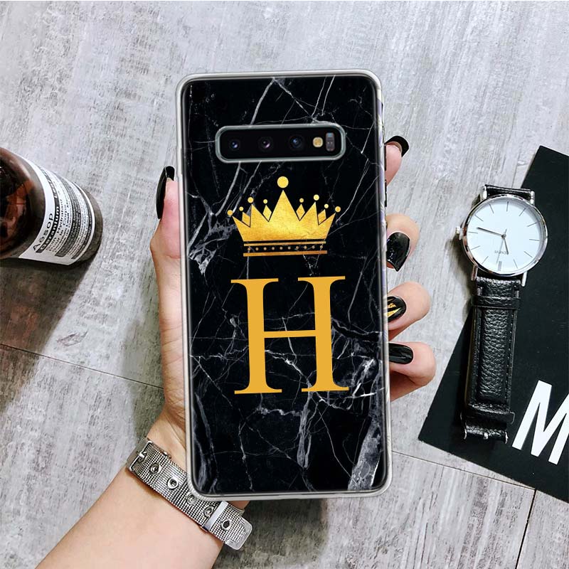 26 Letter Crown Custom A Phone Case For Samsung Galaxy S26 S25 Edge S24 S23 FE S22 Ultra S21 Plus S20 + Fundas Cover Coque Galax