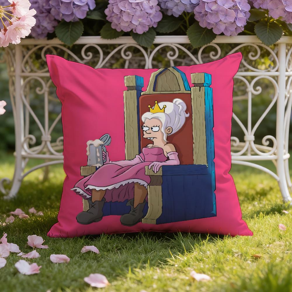 Anime D-DisenchantmentS Cushion Cover Home & Car Dual-Scene Pillow Cover: Reversible for Premium Comfort