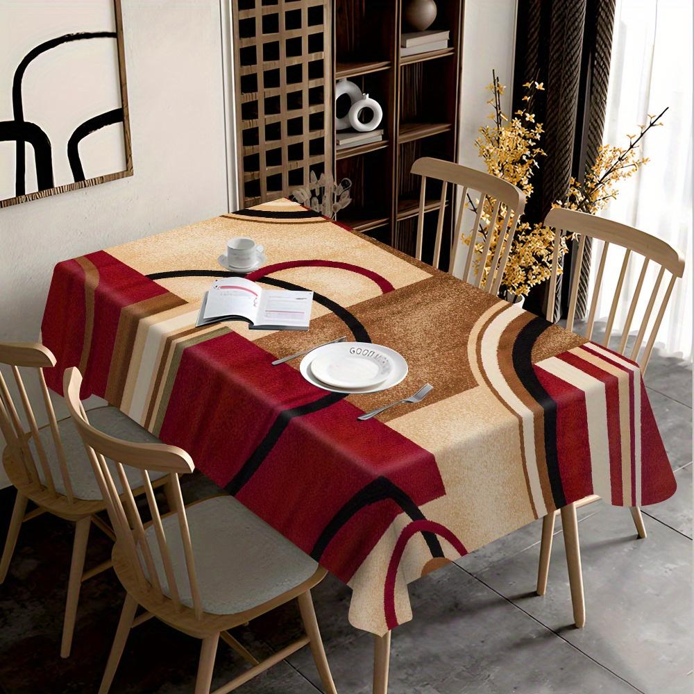 One geometric pattern tablecloth - machine washable polyester rectangular table cover, suitable for the dining roomzyc