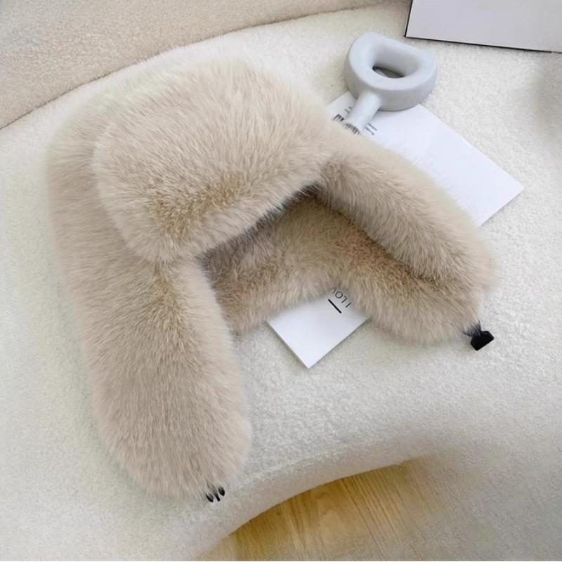 Women's Men's Winter Thickened Warm Windproof Faux Fur Fox Fur Snow Hat Earflap Hat