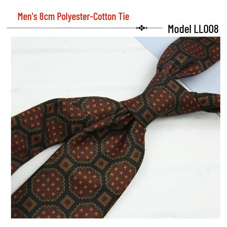 Men s Trendy 8CM Printed Tie: Business, Casual, Retro Fashion Accessory