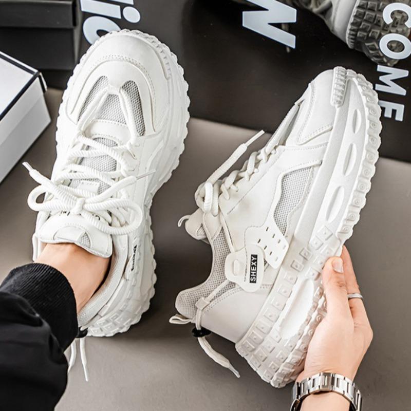 Men's Thick Bottom Sneakers Summer Mesh Breathable Casual Shoes Youth Student Sports Runnig Shoes Platform Tennis Shoes for Men