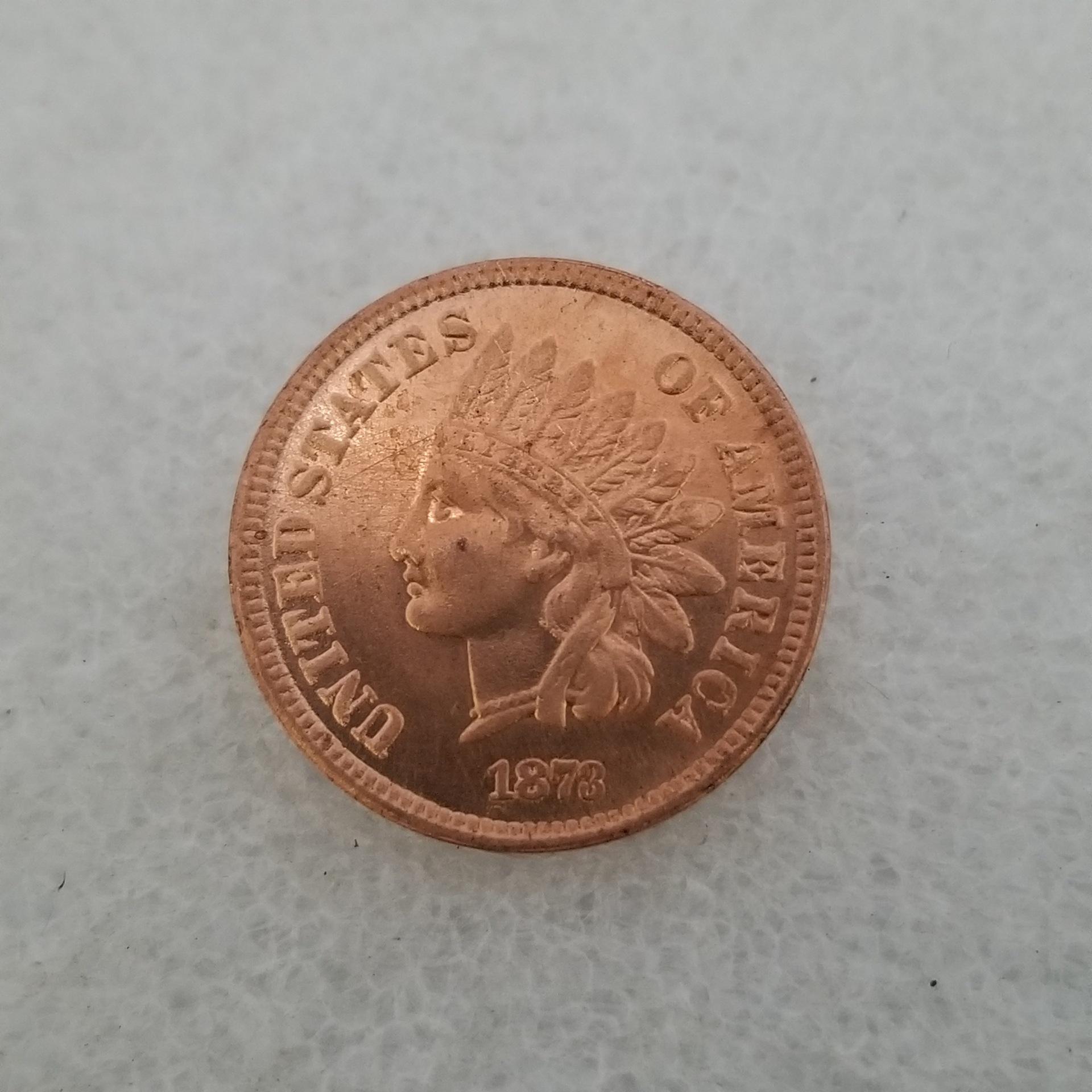 Antique 1873 USA Silver Dollar Brass-Crafted Coin 4406893
