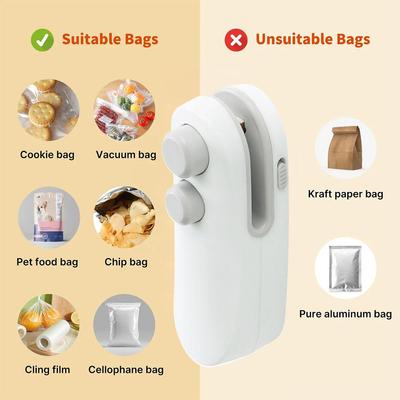 Mini Heat Bag Sealing Machine Plastic Bag Sealer Portable Thermal Plastic Bag Sealants Handheld Plastic Bags Sealing Machine