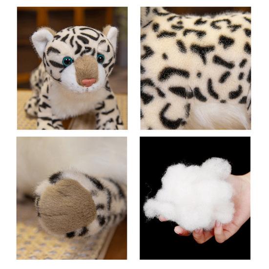 Cute Simulation Snow Realistic Leopard Plush Doll Three-dimensional Plushie Wild Animal Animal Soft Stuffed Doll Leopard