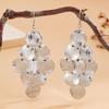 Metal Chain Tassel Sequin Necklace Bohemian Sequin Drop Earrings Fashion Gold Jewelry  Gift