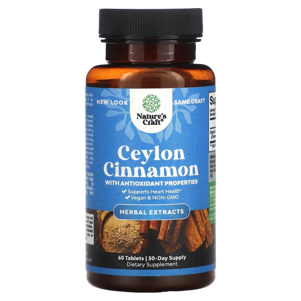 Nature's Craft Ceylon Cinnamon, 60 Tablets (500Mg Per Tablet)