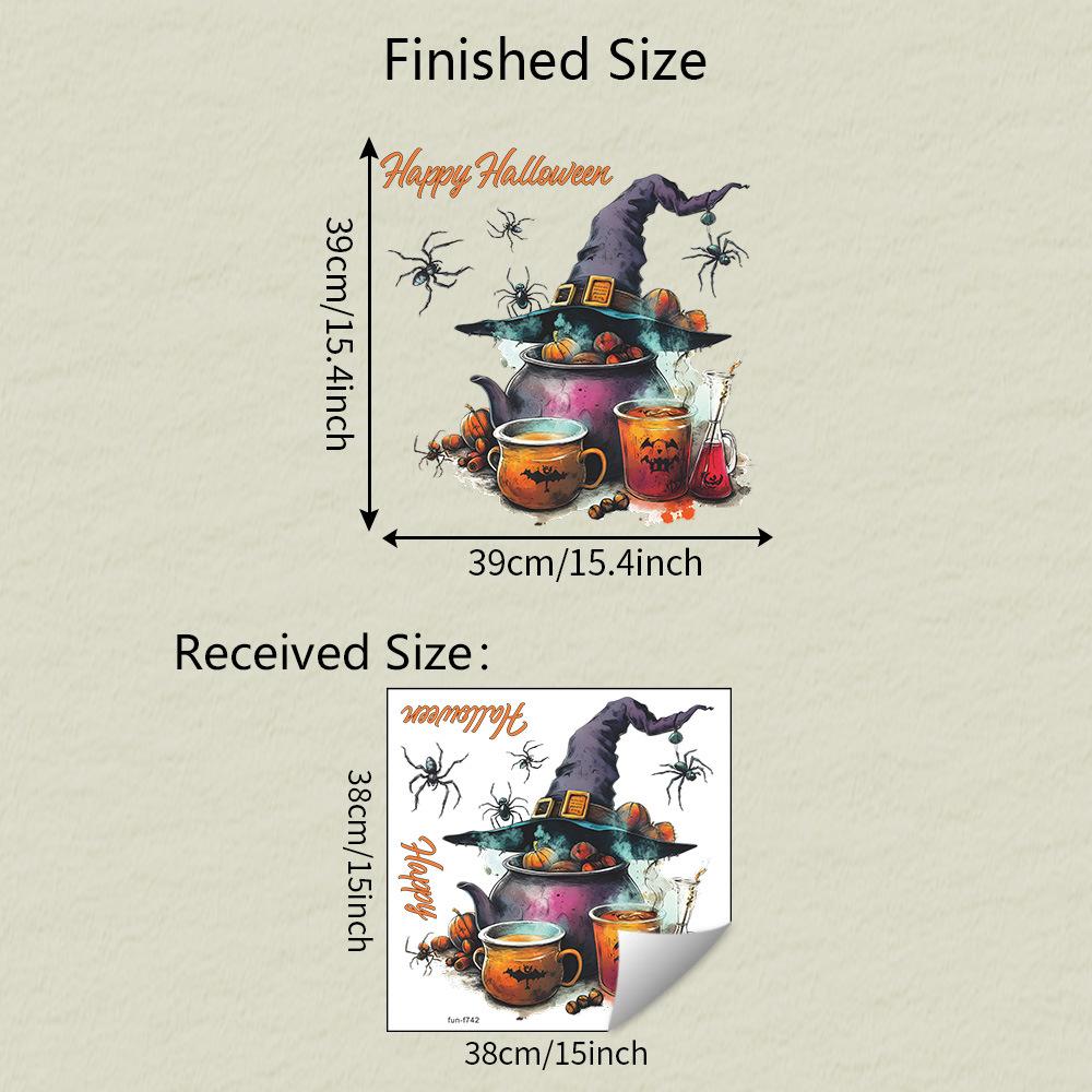 Halloween Witch Magic Potion Glass Window Home Atmosphere Decoration Static Window Stickers