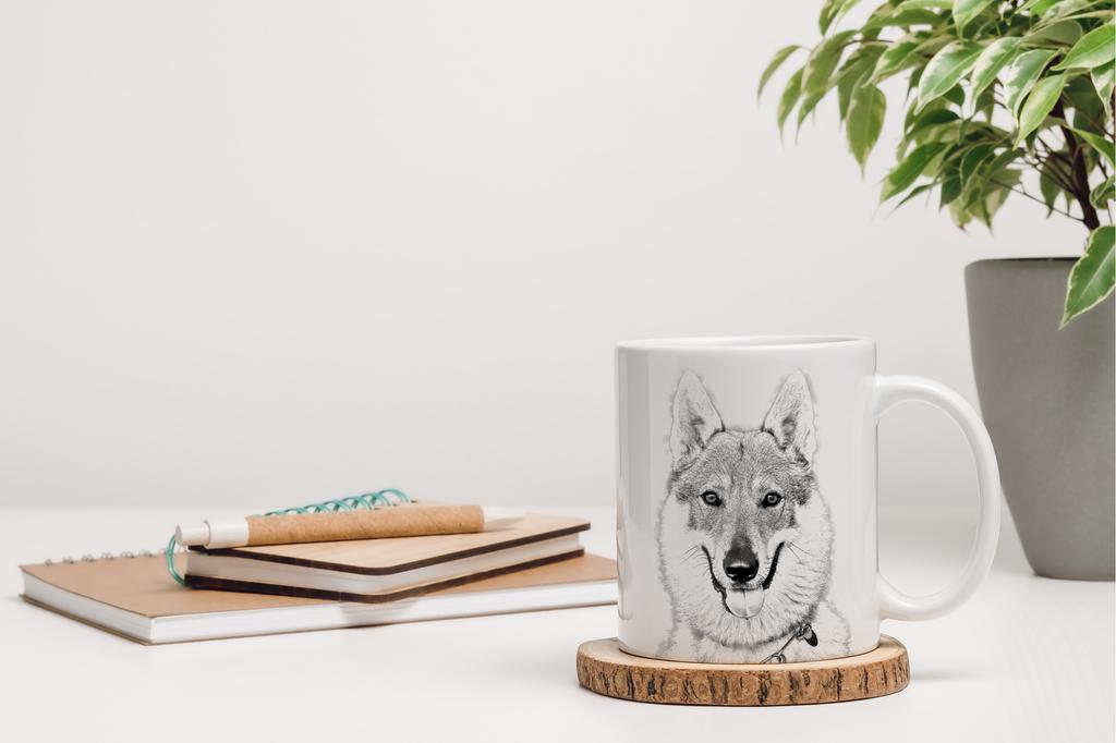 Czechoslovakian Wolfdog, Czechoslovak Vlcak - cup with a dog, cute cup with graphics, a gift with your photo from the Art-Dog brand