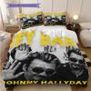 Johnny Hallyday Music Album bedding, duvet cover, pillowcase, home decoration, birthday gift (1 * duvet cover+2 * pillowcase, coreless)