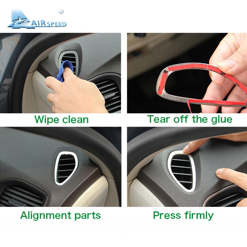 Decorative Stainless Steel Air Vent Trim Sticker for Volvo V40 Console Interior Accessories 2012-2017