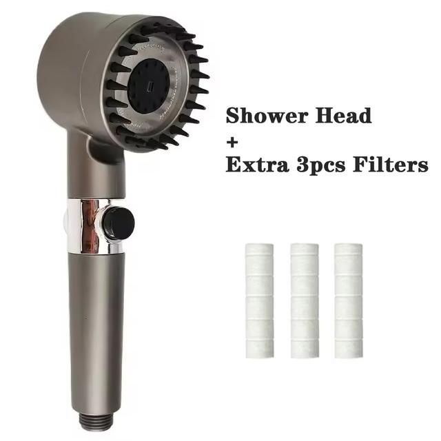 

Душевая лейка высокого давления 3 режима регулируемый массажный спрей с массажной щеткой фильтр тропический душ смеситель для душа аксессуары для ванной