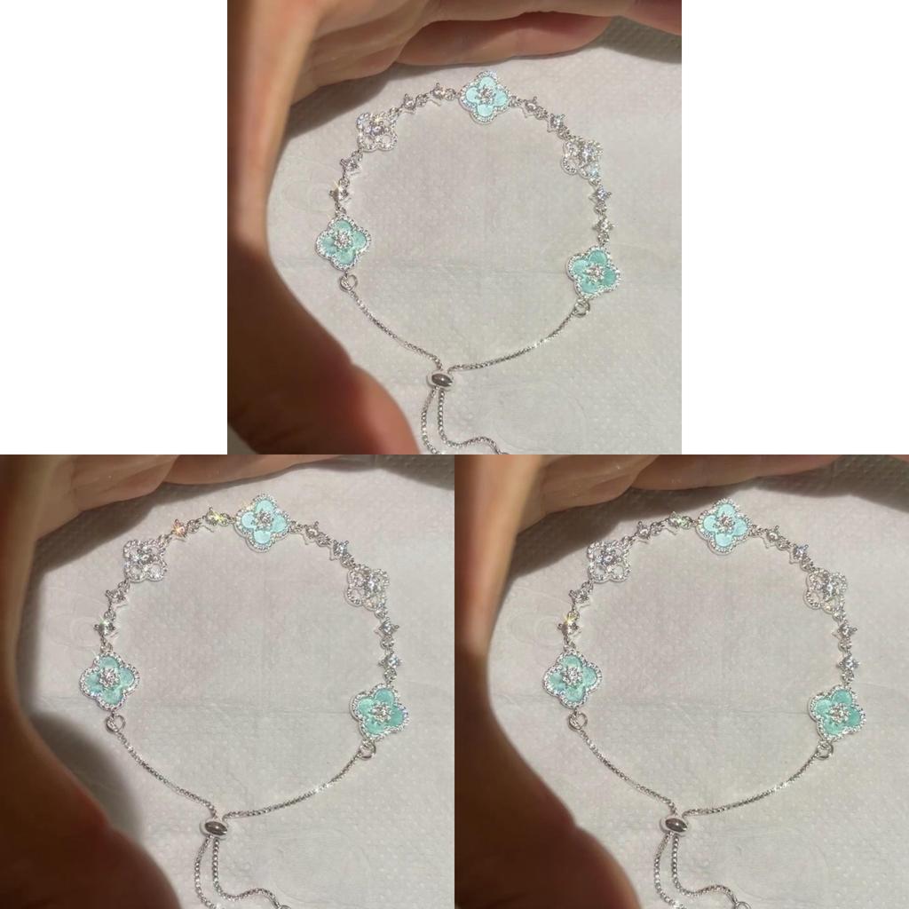 Flower Zircon Hollow Silver Bracelet For Women With Elegant Design Gift For Spring 2026