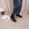 Johnature Versatile Solid Color Short Boots Retro Genuine Leather Round Toe Flat Women's Shoes