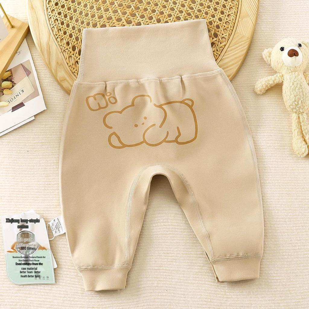 Unisex High Waist Baby Pants with Diaper Cover and Belly Protection for Spring, Autumn, and Winter
