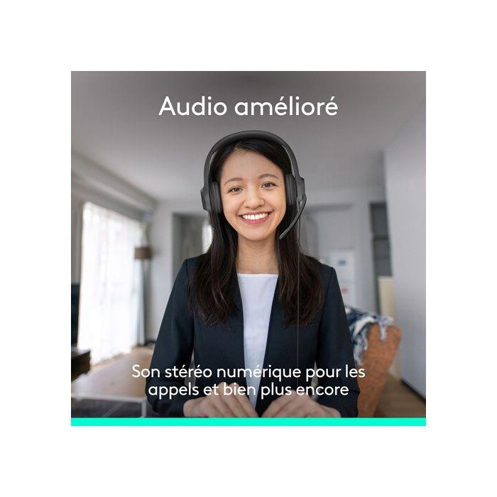 Casque PC Logitech H390 filaire USB-C avec microphone anti-parasite, stéréo, pour ordinateur portable