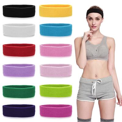Moisture Wicking Cotton Sweatband Elastic Hair Bands Sports Headbands Athletic Sweat Bands