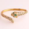 New Fashion Statement Animal Cuff Bangle Gold Plated Green/Blue/Red Eye Black Zircon Spots Leopards Bracelet For Women Men Gift