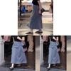 Cotton Blend Plaid Midi Skirt With High Waist For Summer Casual Wear