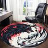 1pc Wolf YinYang Office Round Area Rug, Under Office Chairs Bedroom Living Room Home Decor, Room Deco, Available in Various Sizes