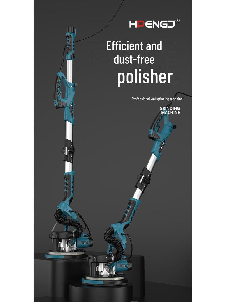 9-inch Folding Wall Grinder with Self-Vacuum & Dual Lamps