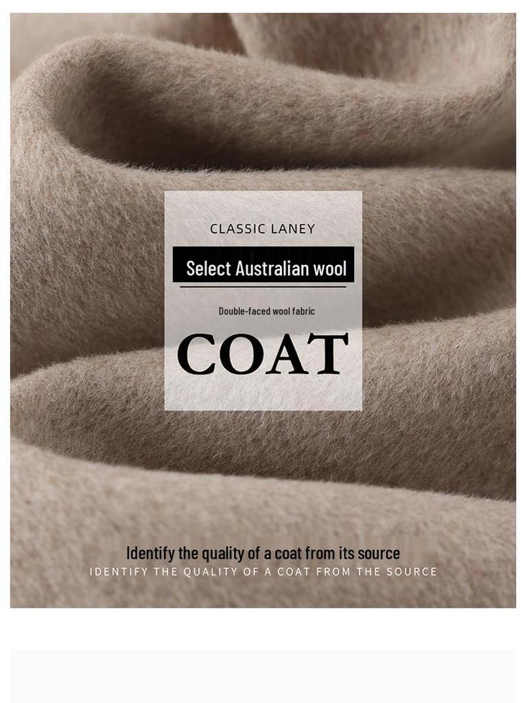 Damen Midilanger 2025 Kaschmirwolle Tweedmantel - Doppelseitig, Überknie, High-End Mode für Herbst/Winter