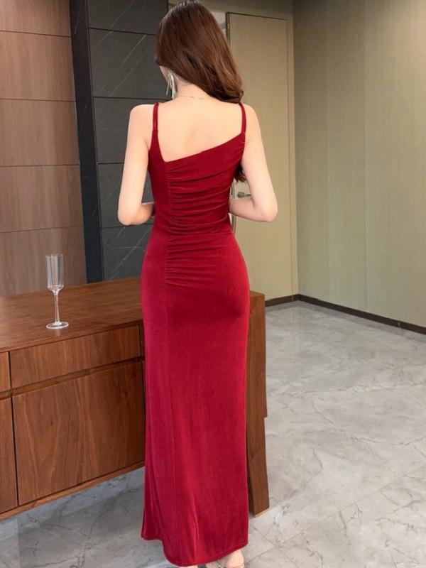 Sexy síťované bodycon večerní šaty na špagetová ramínka s rozparkem - Nightclub 9488