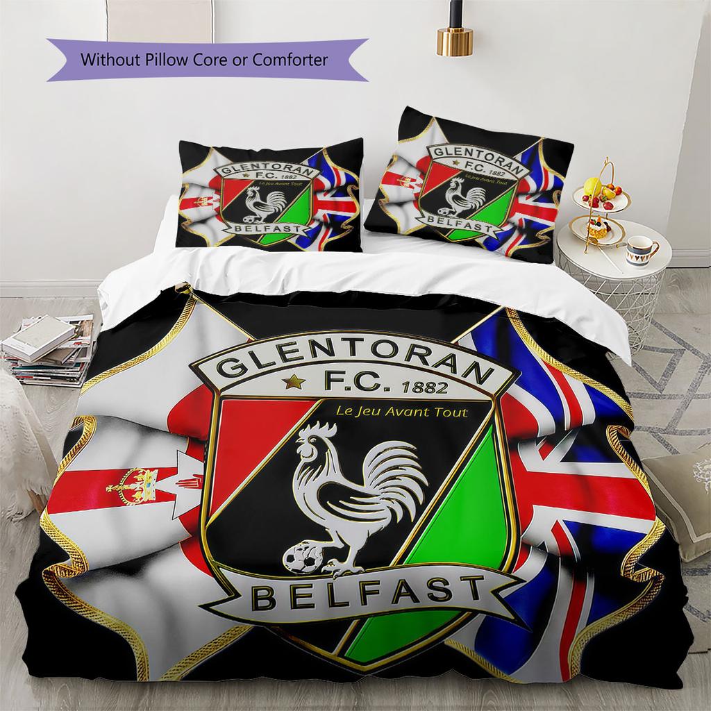 Glentoran History Bedding Quilt Set Quilt Cover Pillowcase Home Decoration Birthday Gift (1 * Duvet Cover + 2 * Pillowcase, Without Core)