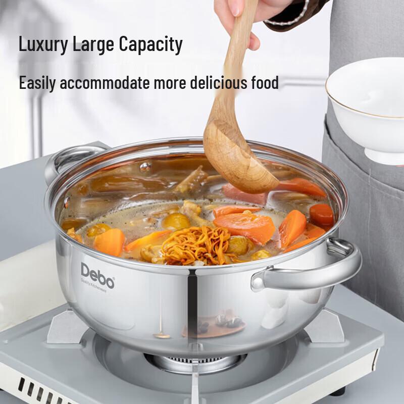Debo 28cm 304 Stainless Steel Non-Coated Soup Pot