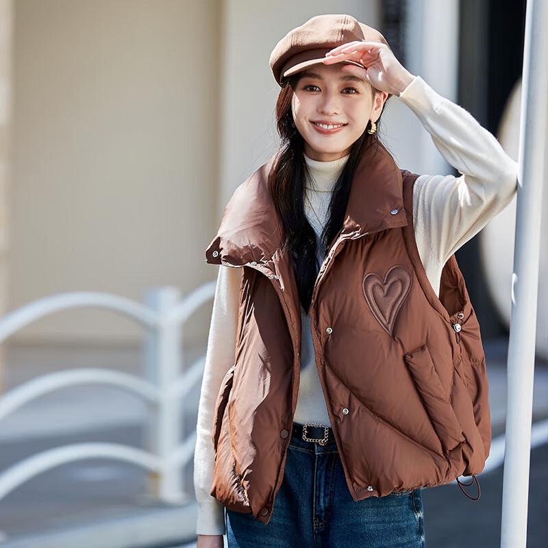 Yiliteng Women's Stand-Collar Short Down Vest