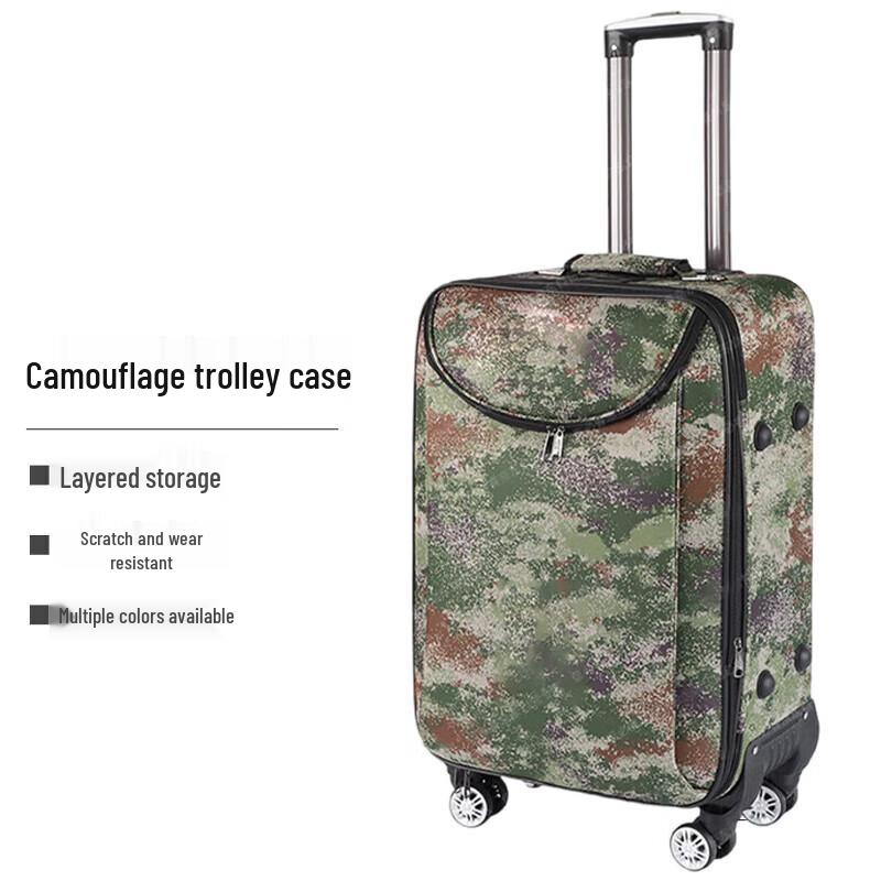 Xun Zhanying Camouflage Waterproof Oxford Trolley Luggage