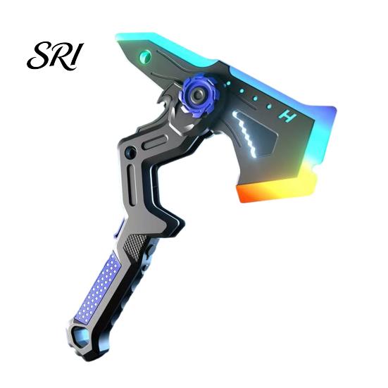 LED Light Battle Ax Spark with Smoke Effect Transforming Weapon 7 Interstellar Toy RGB Colors Dynamic Sound Haptic Feedback for Kids Up