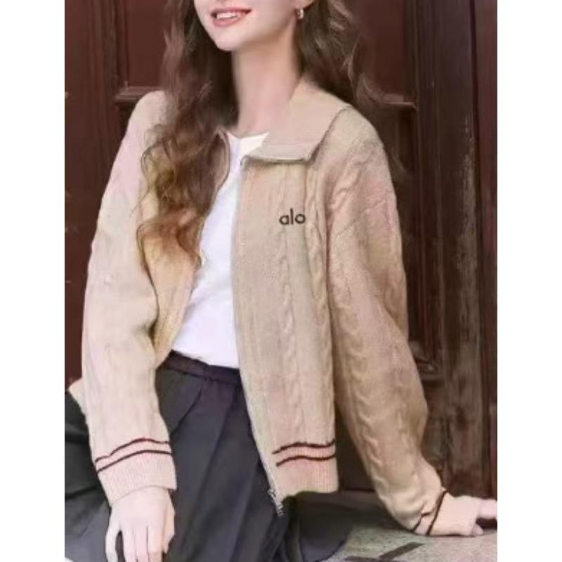 

Autumn and winter new embroidery contrasting color knitted cardigan double zipper turtleneck sweater women s clothing one size fits all хаки