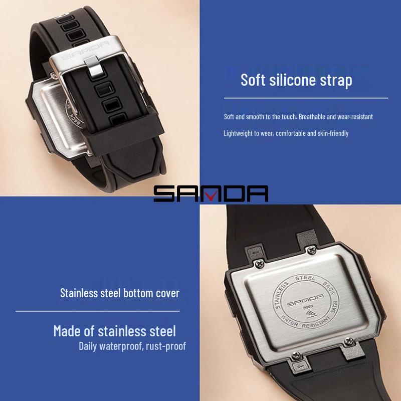 Sanda Youth Trend Multifunctional Digital Electronic Watch