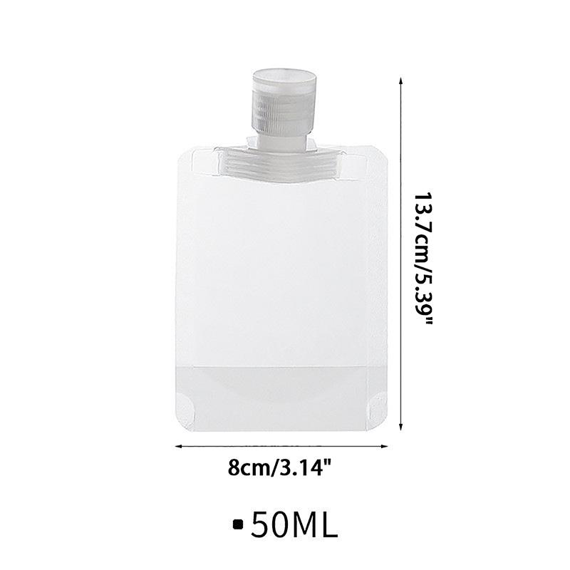 Sacchetto di imballaggio a conchiglia trasparente in plastica con beccuccio verticale, borsa da viaggio portatile per trucco fluido per lozione e shampoo