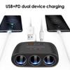Car One Tow Three Power Dual USB Interface Splitter Car Charger 120W Multifunction Car Power Adapter Plug Cigarette Lighter