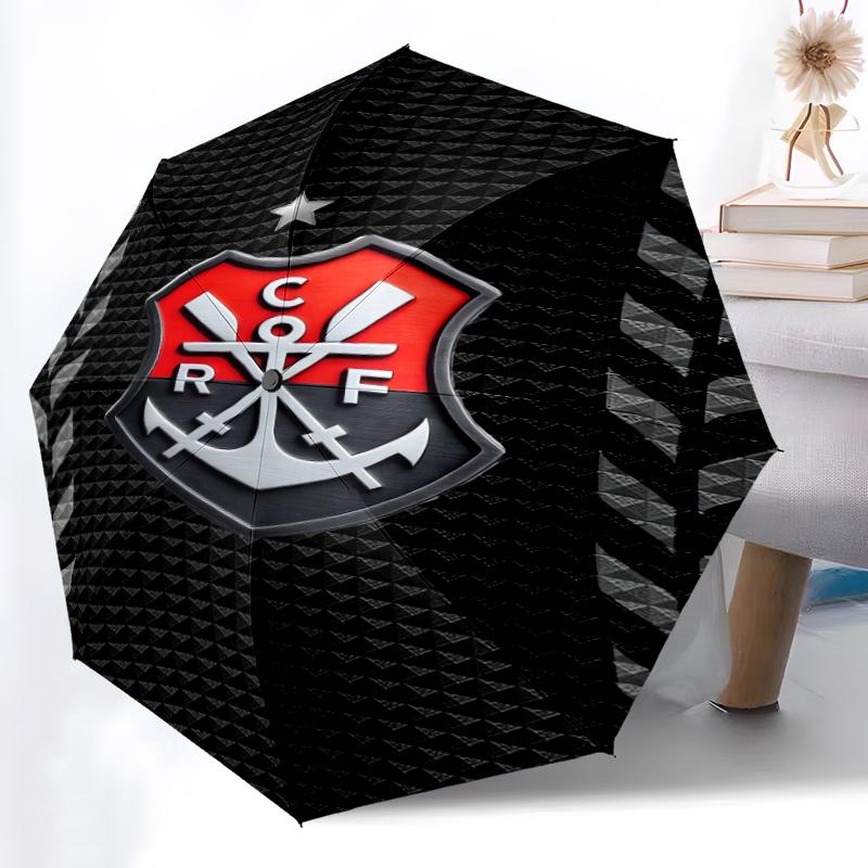 1pc Sturdy 8-Bone Auto Umbrella, Rangers FC Umbrella, Digital Printed, Foldable Umbrella for On-the-Go Outdoor Use