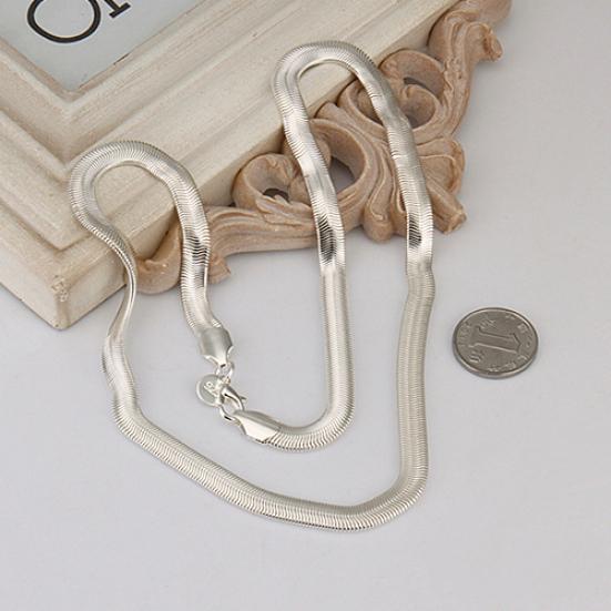 Women's Men's Fashion Solid Silver Plated 6mm Snake Chain Necklace No Pendant