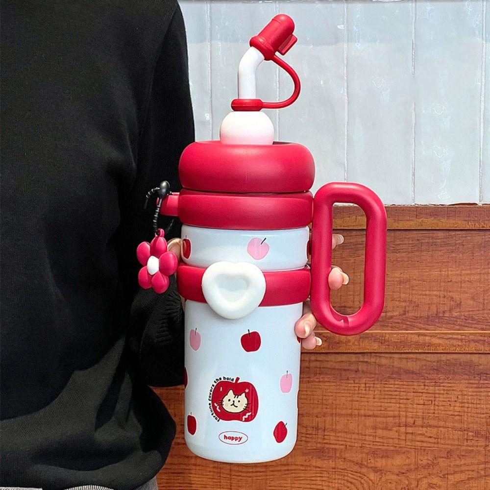 920ML Insulated Thermos Handheld with Handle Thermos Coffee Cup Stainless Steel Easy To Drink Sports Water Kettle Office