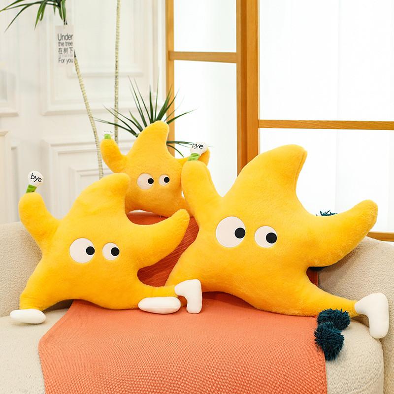 Plush Pillow Star With Running Posture Design For Kids Bed Decor Headboard