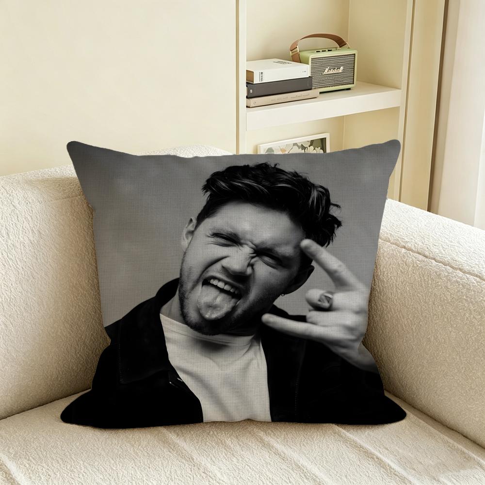 N-Niall Horan Cushion Cover Natural Linen Pillowcase Set, All-In-One Decor For Sofa, Bedroom & Chair