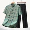 High-Quality New Style Tang Suit: Summer Silk Attire for Middle-Aged and Elderly Men