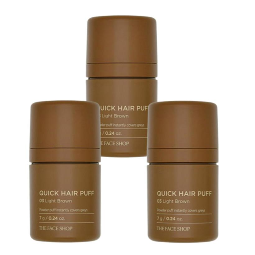 The Face Shop Quick Hair Puff Shadow No.3 Light Brown 7g 3ea Korea Beauty