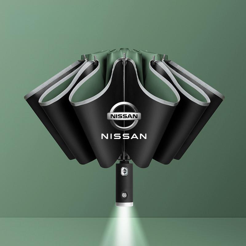 Regenschirm mit LED-Reflexstreifen Regen Windschirm Für Nissan sentra Serena maxima Versa Juke Micra rogue tiida x-trail nismo