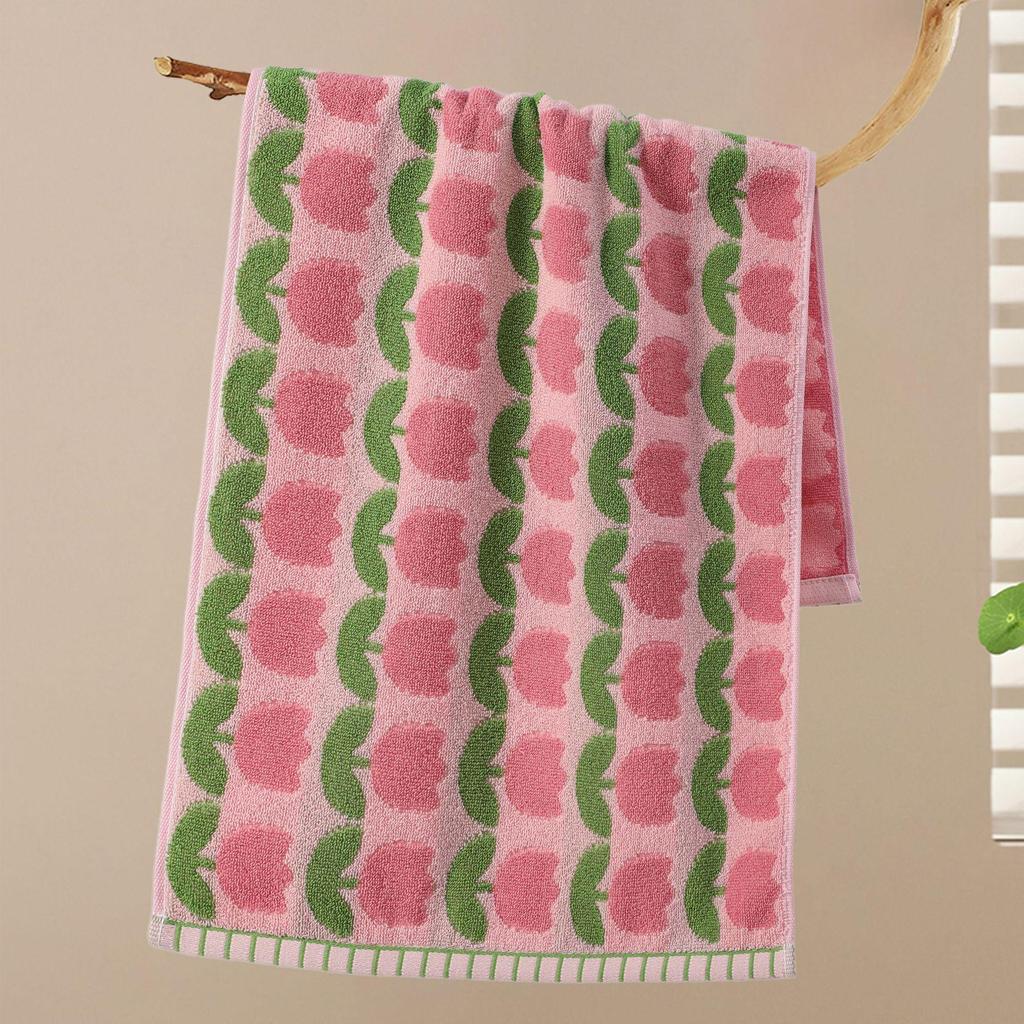 Thick, Absorbent Striped Cotton Face Towel - Soft Yarn-Dyed Design for Adults