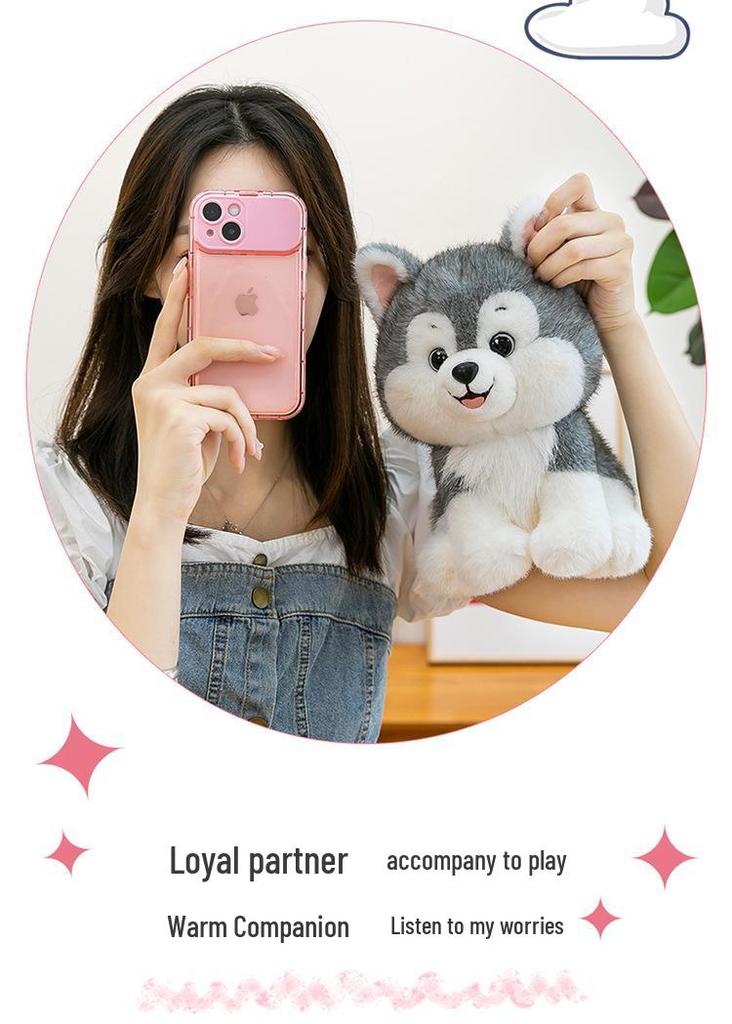 Cross-border Sitting Husky Plush Toy - Smiling Dog Doll for Kids' Birthday Gift