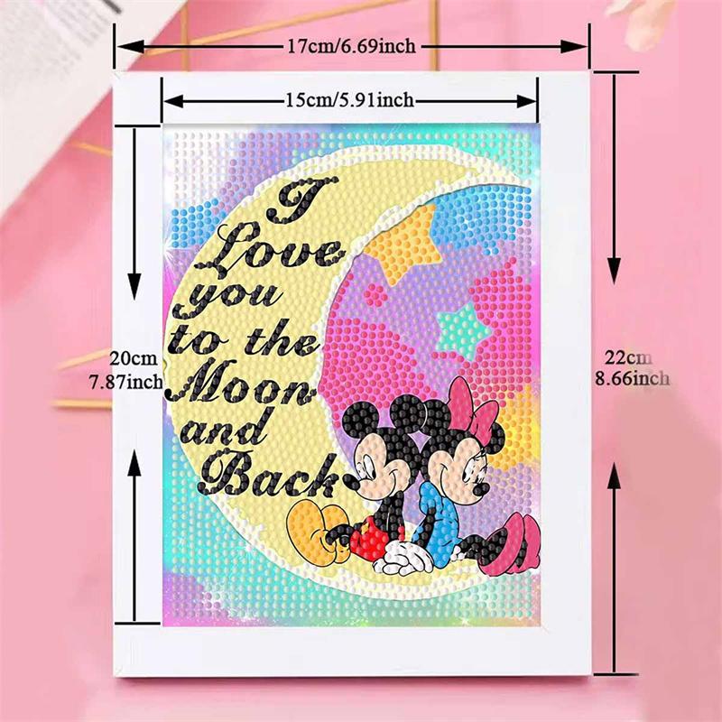 DIY Diamond Painting Kit with Frame,Moon Full Circle Mosaic 5D DIY Cross Stitch Kit Home Decoration with Frame, Handicraft Hobby Collection