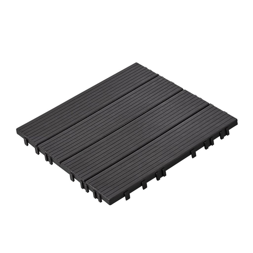 Interlocking Deck Tiles 36 Pack 12"x12" Plastic for Porch Dark Grey