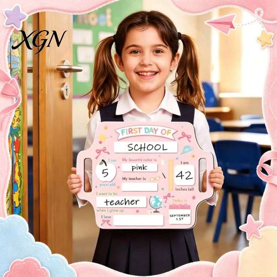 Kleines Schiefertafel-Schild Erster und Letzter Schultag Tafel für Kinder, Wiederverwendbares Holz Kinder Lernplaner Schild, Süße Schreibtafel für Tägliche Notizen Zeitpläne